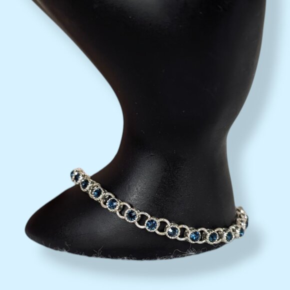 Avon Blue Rhinestone Tennis Bracelet & Extender - Picture 2 of 5